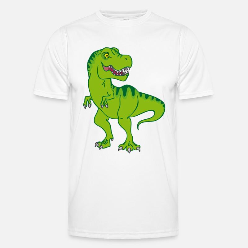 T-Rex / Green Comic Dinosaur Men's Functional T-Shirt