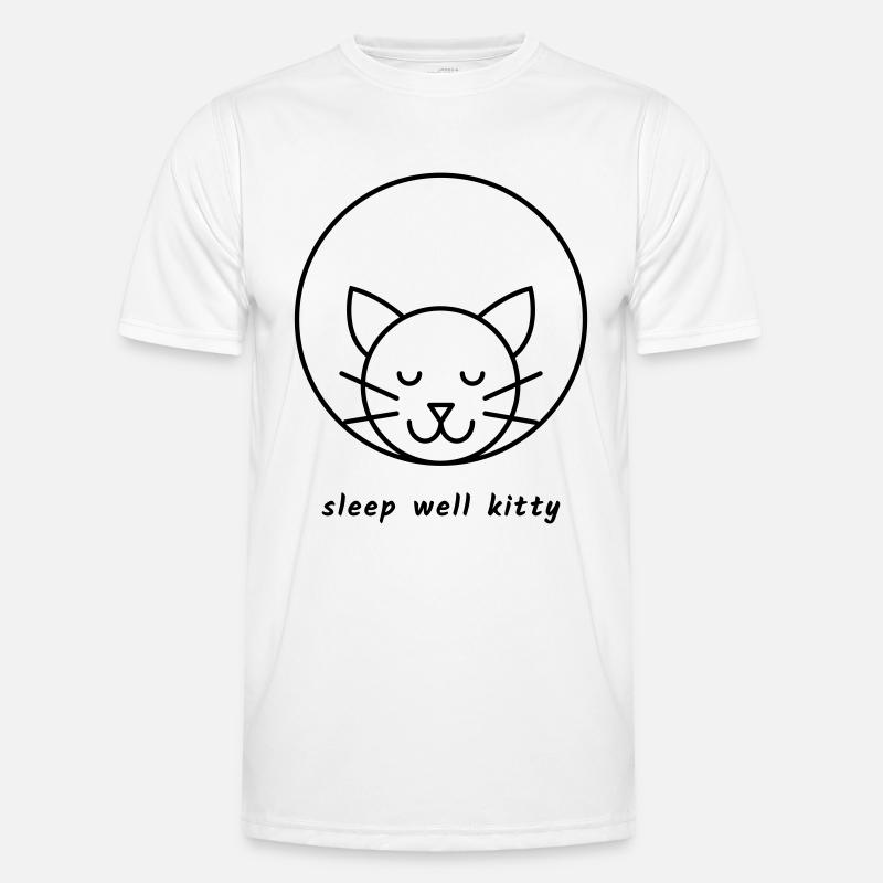 Sleep well kitty - Männer Funktions-T-Shirt - Weiß