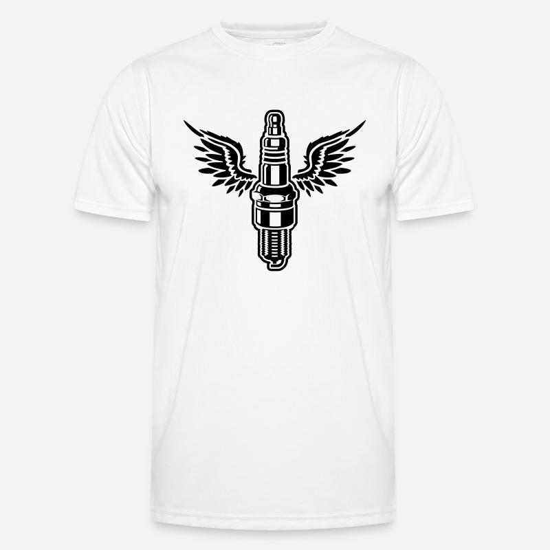 Spark plug with wings - motor - car - workshop Men's Functional T-Shirt