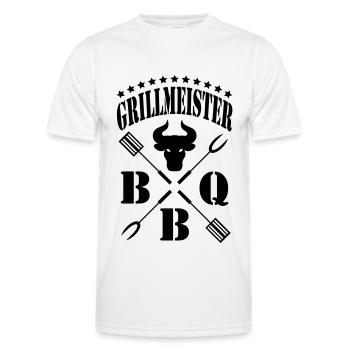 Grillmeister - Männer Funktions-T-Shirt - Weiß - Vorne - AI Model Male 178 dark (178cm)