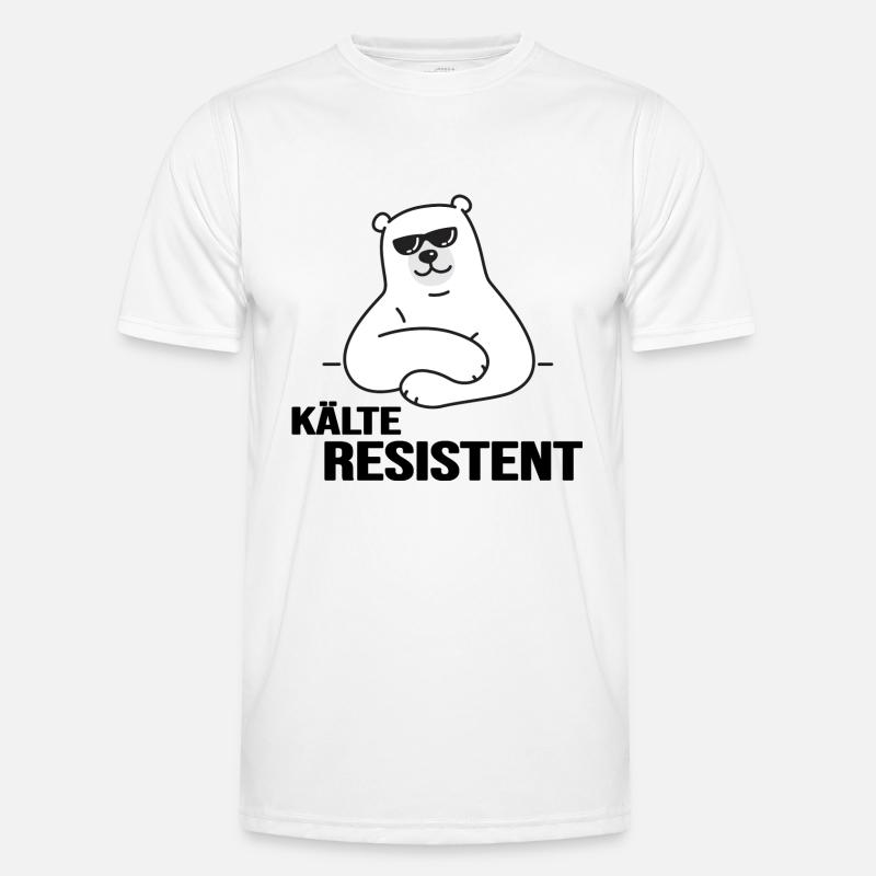 Eisbader winterschwimmen im Eisbad kälteresistent - Männer Funktions-T-Shirt - Weiß