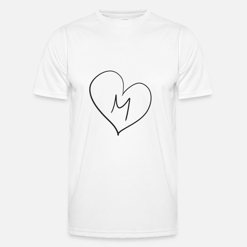 Herz Buchstabe Männer Funktions-T-Shirt