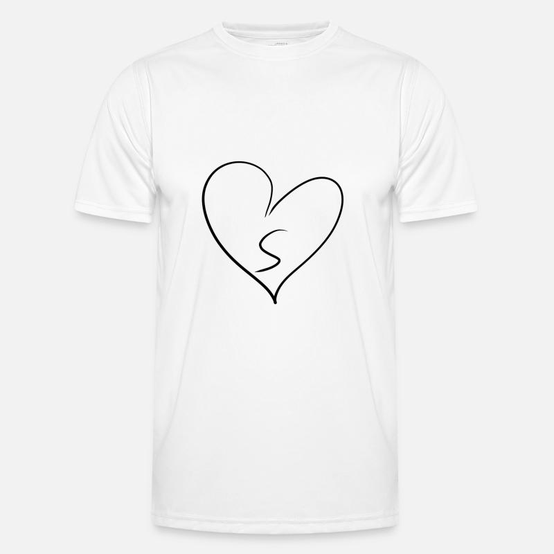 Herz Buchstabe Männer Funktions-T-Shirt