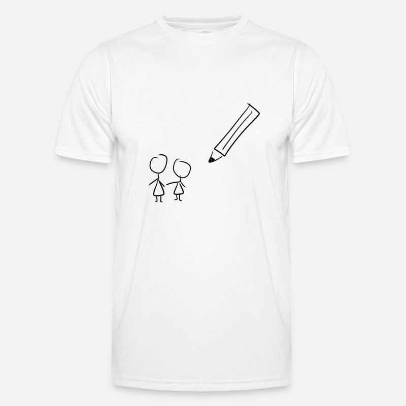 Zeichnung stift Männer Funktions-T-Shirt