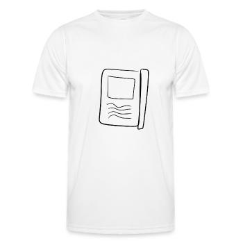 symbole de livre journal lignes de texte formes - T-shirt sport Homme - blanc - Devant - AI Model Male 178 dark (178cm)