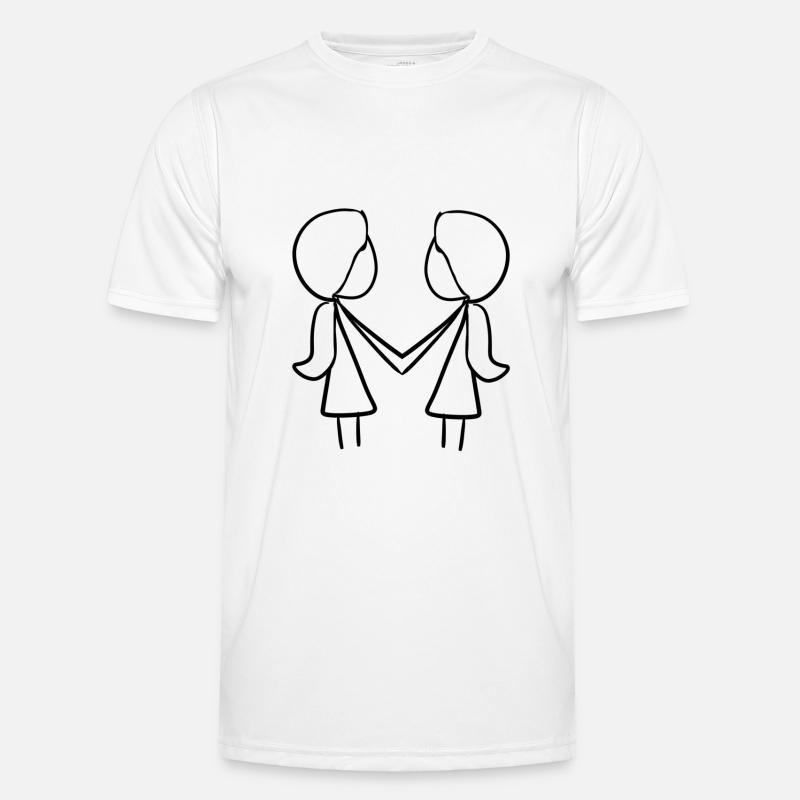 Freundschaft Freunde zwei Mädchen Männer Funktions-T-Shirt
