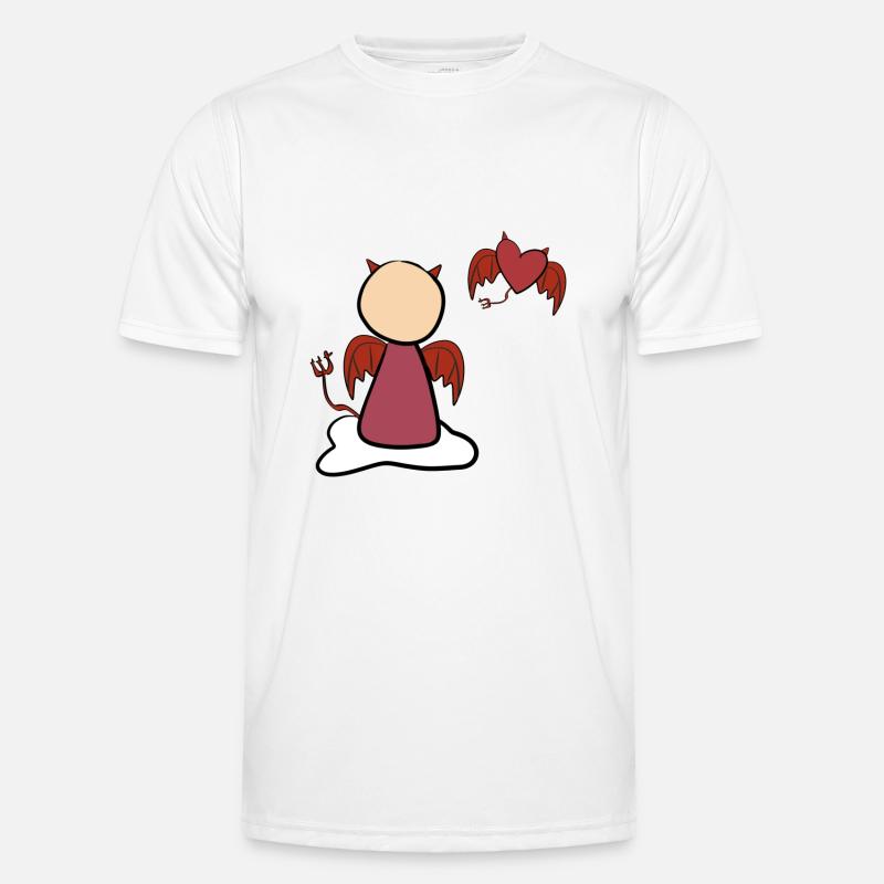 heart devil evil man symbol - Men's Functional T-Shirt - white