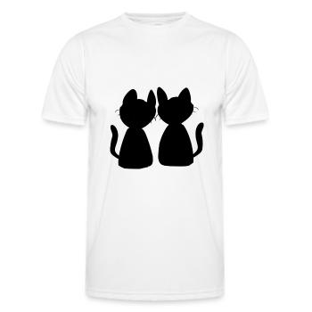 Katzen Freunde Tiere Symbol Katzenliebe - Männer Funktions-T-Shirt - Weiß - Vorne - AI Model Male 178 dark (178cm)