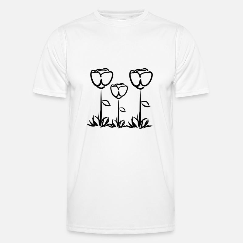 three flowers rose symbol - Men's Functional T-Shirt - white