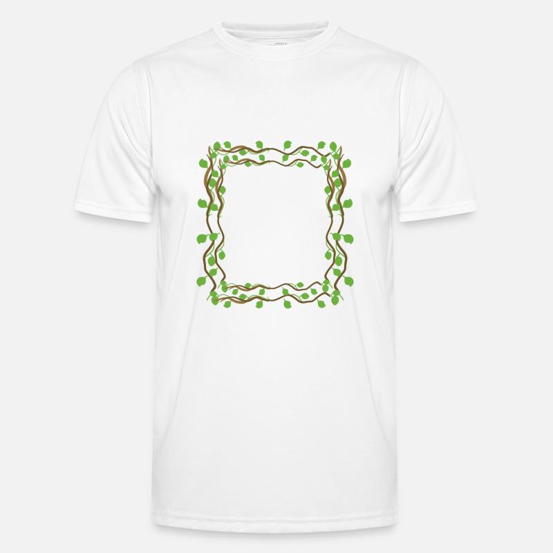 Leaves Square Shape Square Frame - Men's Functional T-Shirt - white