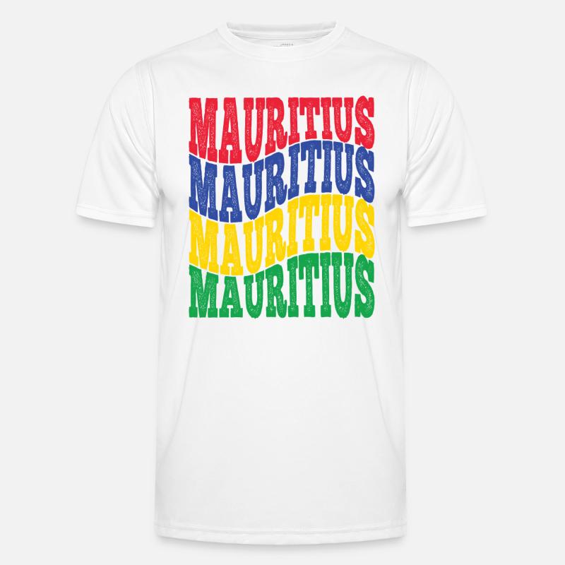 Geschenkidee Farben der Flagge von Mauritius Männer Funktions-T-Shirt