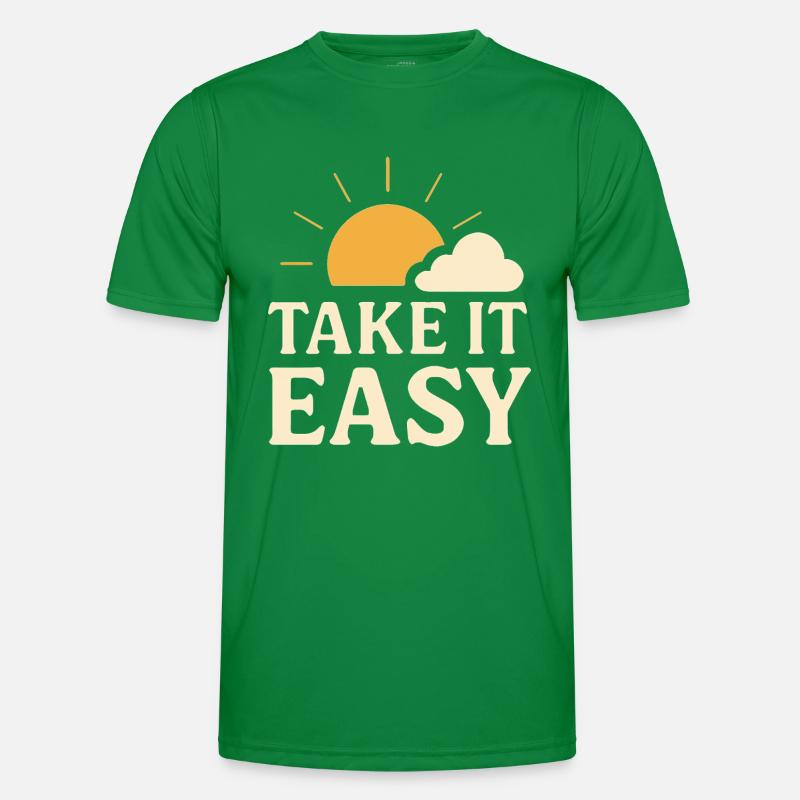 Take It Easy Vintage Sun Design Men's Functional T-Shirt
