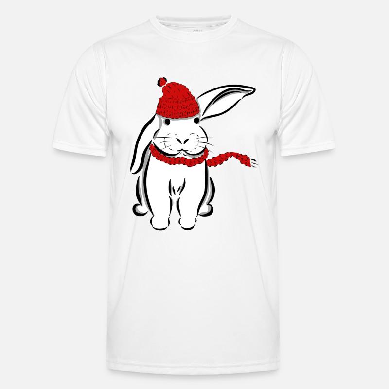 Rabbit Bunny Hat scarf ear Hare Men's Functional T-Shirt