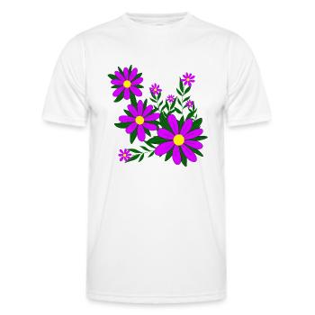 Blütenmuster Blumenranke Margerite Blüte floral - Männer Funktions-T-Shirt - Weiß - Vorne - AI Model Male 178 dark (178cm)