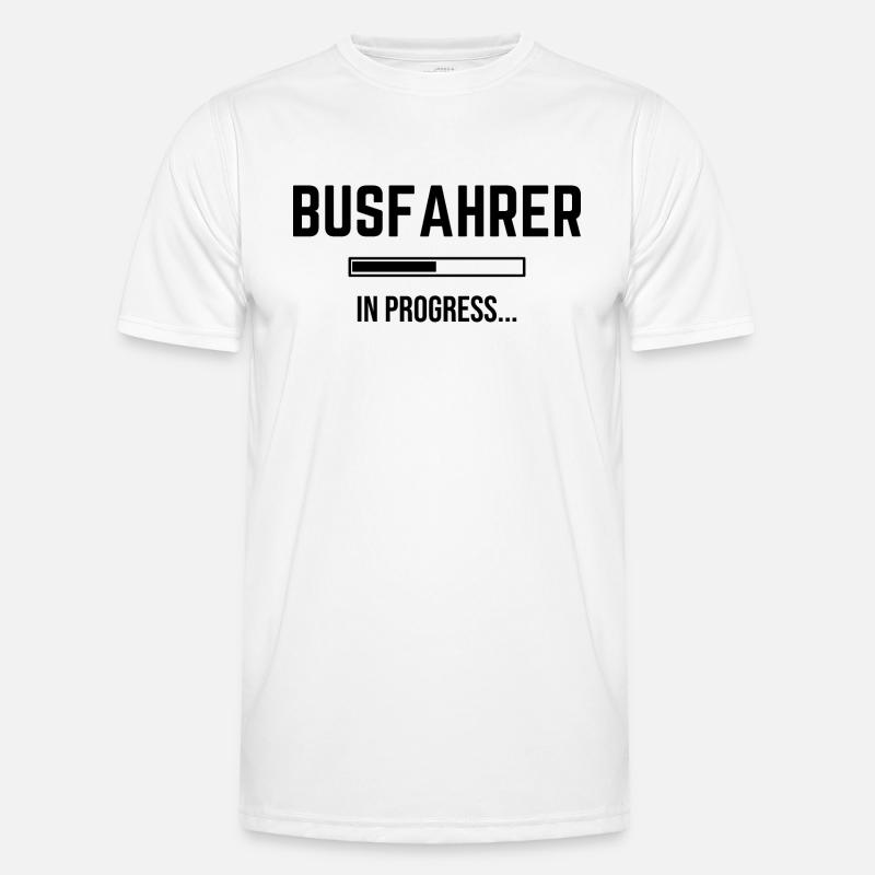 Busfahrer In Progress - Männer Funktions-T-Shirt - Weiß