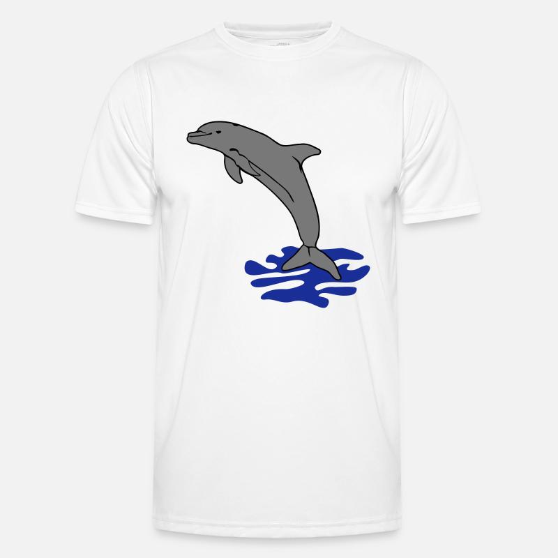 springender Delphin Delfin jumping dolphin - Männer Funktions-T-Shirt - Weiß
