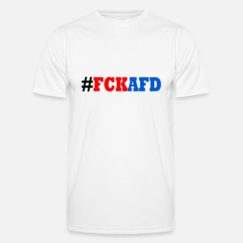 Fck afd - Männer Funktions-T-Shirt - Weiß