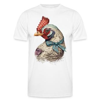 Jolie poule des années 50 - T-shirt sport Homme - blanc - Devant - AI Model Male 178 dark (178cm)