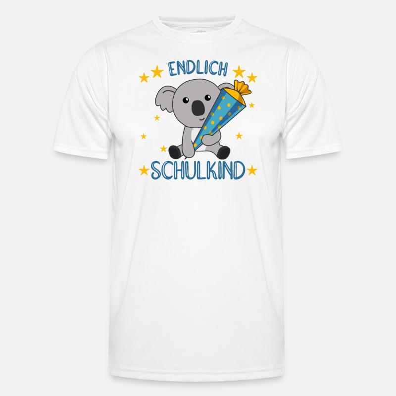 Endlich Schulkind Koala Schultüte Einschulung Männer Funktions-T-Shirt