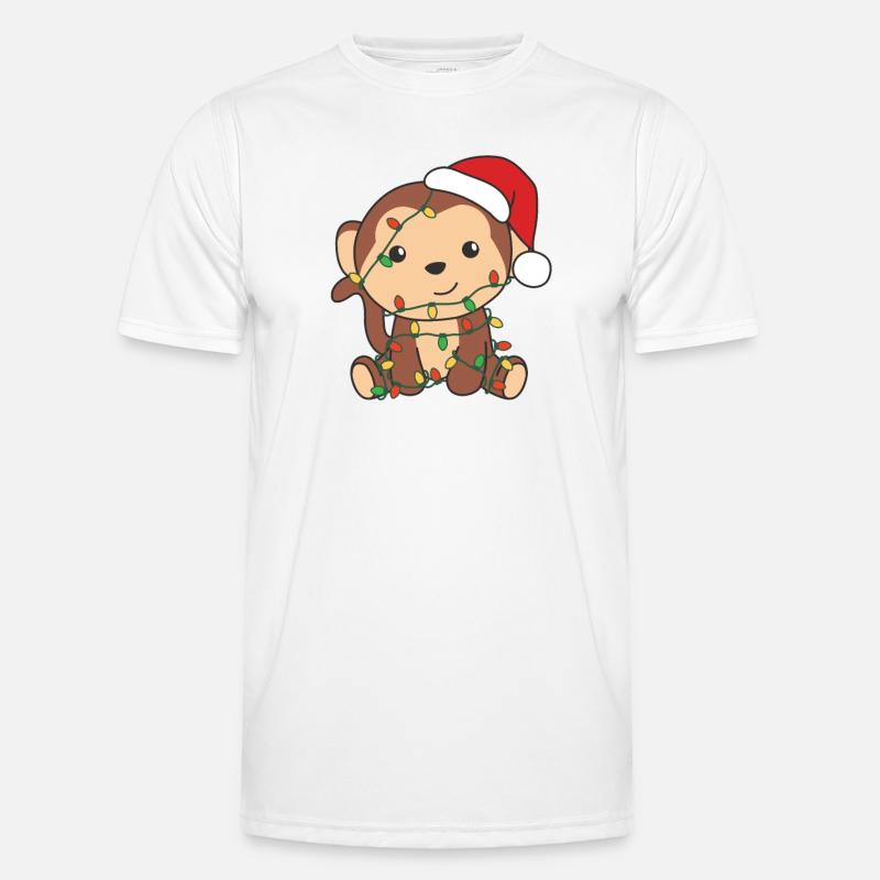 Monkey Christmas Winter Animals Monkeys - Men's Functional T-Shirt - white
