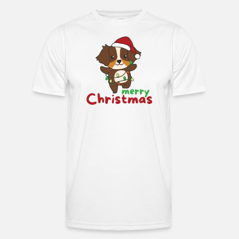Australian Shepherd Merry Christmas Animals - Men's Functional T-Shirt - white