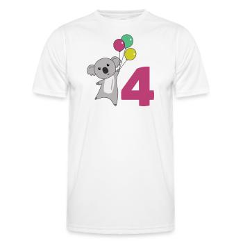 Ballons de quatrième anniversaire de Koala pour enfants - T-shirt sport Homme - blanc - Devant - AI Model Male 178 dark (178cm)