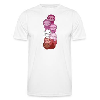 lesbienne rouge à lèvres drapeau fierté LGBTQ paresseux pile - T-shirt sport Homme - blanc - Devant - AI Model Male 178 dark (178cm)