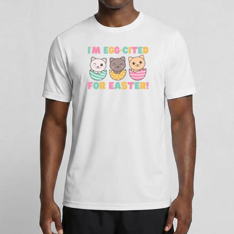 cute cats at Easter with Easter eggs cat Men's Functional T-Shirt