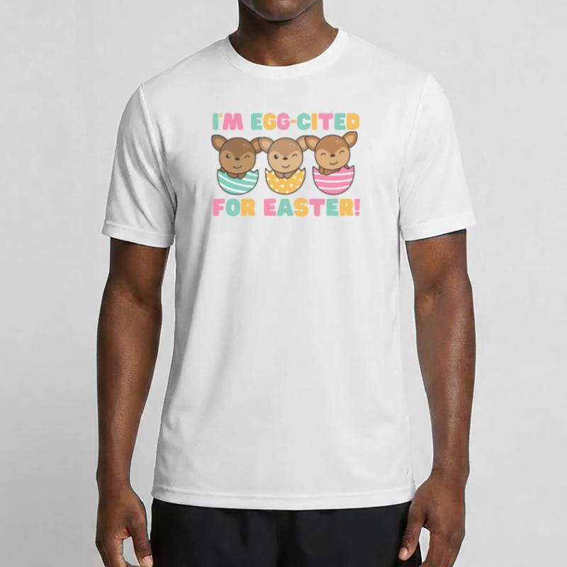 sweet deer at Easter with Easter eggs deer Men's Functional T-Shirt