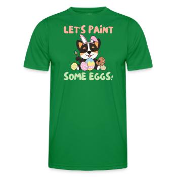 cute dogs for Easter Corgi - Men's Functional T-Shirt - kelly green - Front - AI Model Male 178 dark (178cm)
