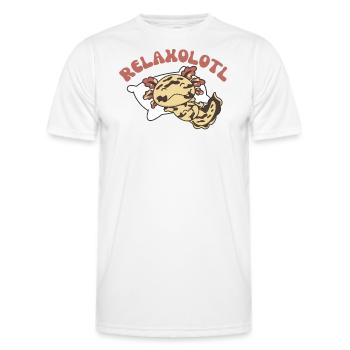 Relaxolotl Axolotl amoureux doux animaux relax - T-shirt sport Homme - blanc - Devant - AI Model Male 178 dark (178cm)