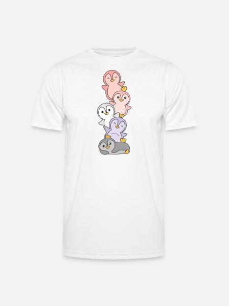 Cupioromantic Flag Pride LGBTQ Cute Penguin - Men's Functional T-Shirt - white