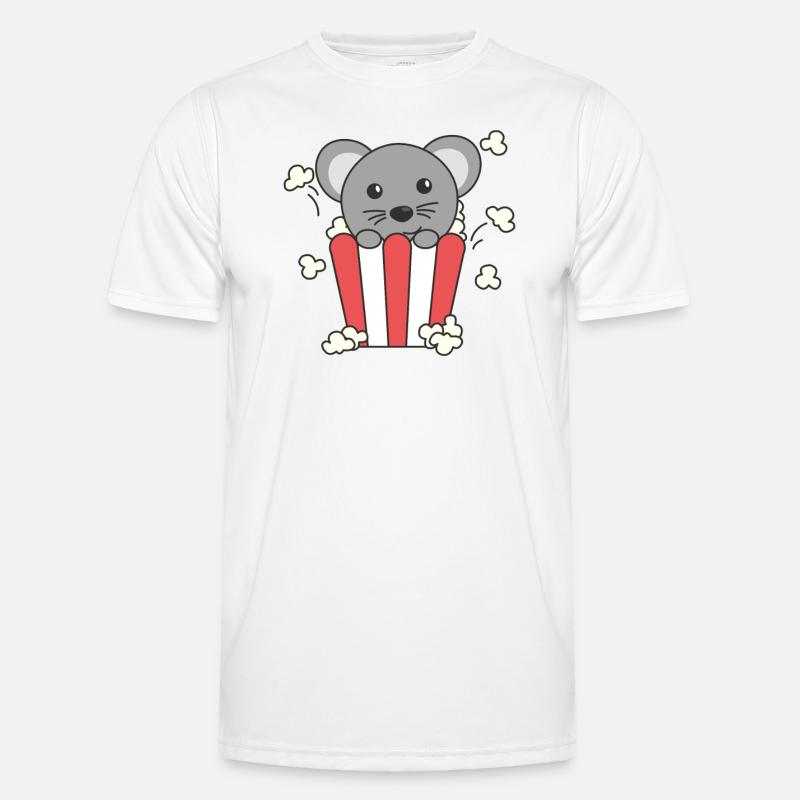Mouse Popcorn Time animaux drôles dans la restauration rapide T-shirt sport Homme