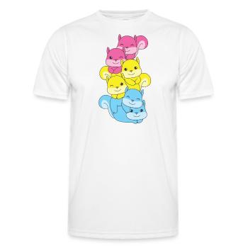 Pansexuell Flag Pride LGBTQ süßer Eichhörnchen - Männer Funktions-T-Shirt - Weiß - Vorne - AI Model Male 178 dark (178cm)