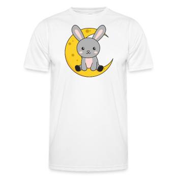 Moon bunny cute animals for kids for the night - Men's Functional T-Shirt - white - Front - AI Model Male 178 dark (178cm)
