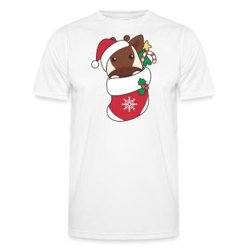 Okapi Weihnachten Schnee Winter Tiere Okapi - Männer Funktions-T-Shirt - Weiß - Vorne - AI Model Male 178 dark (178cm)