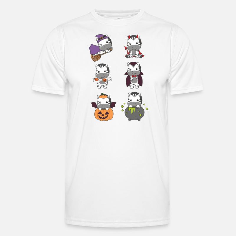Zebra Halloween Devil Pumpkin Vampire Costume - Men's Functional T-Shirt - white