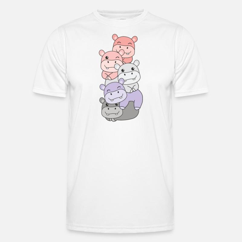 Cupioromantic Drapeau Pride LGBTQ Hippopotame mignon T-shirt sport Homme