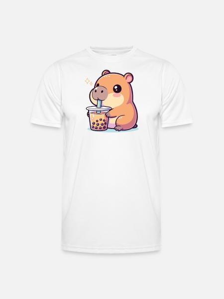 Kawaii Capybaras Bubble Tea Boba Capybara - Men's Functional T-Shirt - white