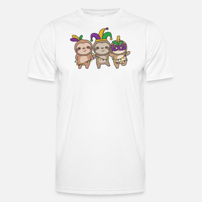 Mardi Gras Sloth Carnival Costume - Men's Functional T-Shirt - white