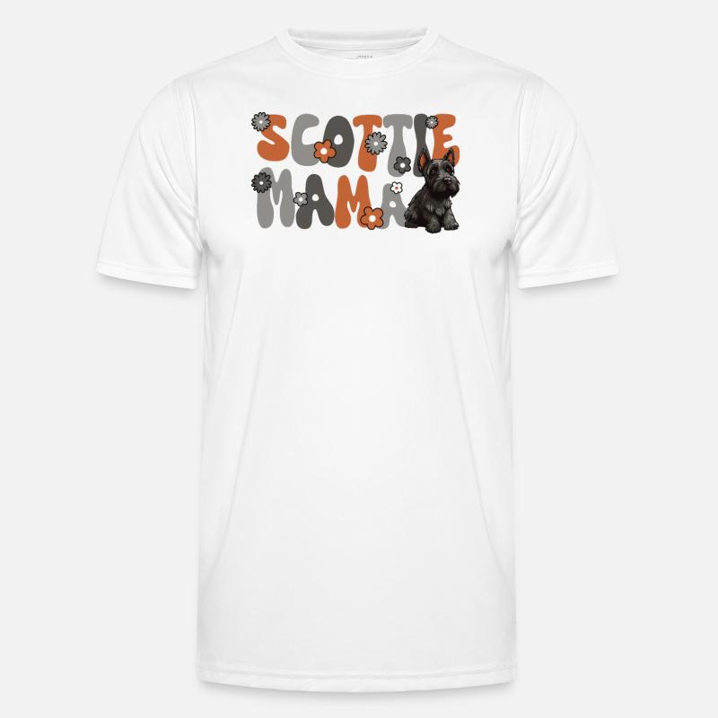 Scottish Terrier Groovy Scottie Mama - Männer Funktions-T-Shirt - Weiß
