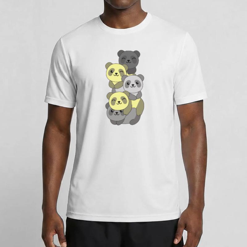Perigender Flag Pride LGBTQ Cute Panda Stack Men's Functional T-Shirt