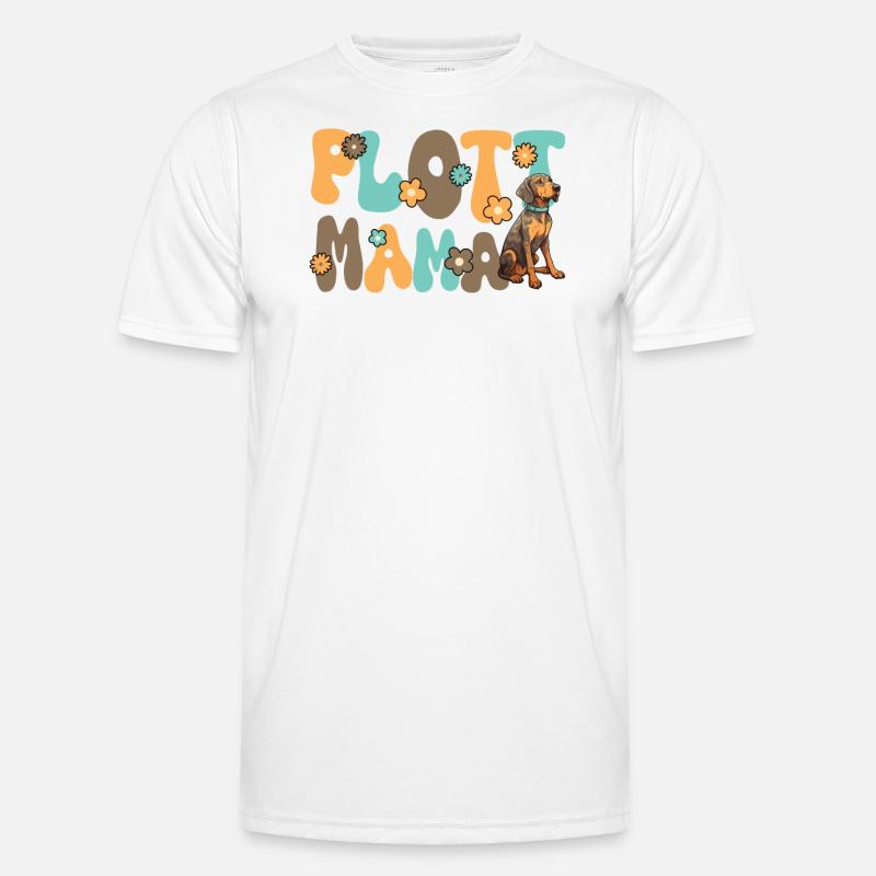Plott Hound Groovy Plott Mom - Men's Functional T-Shirt - white