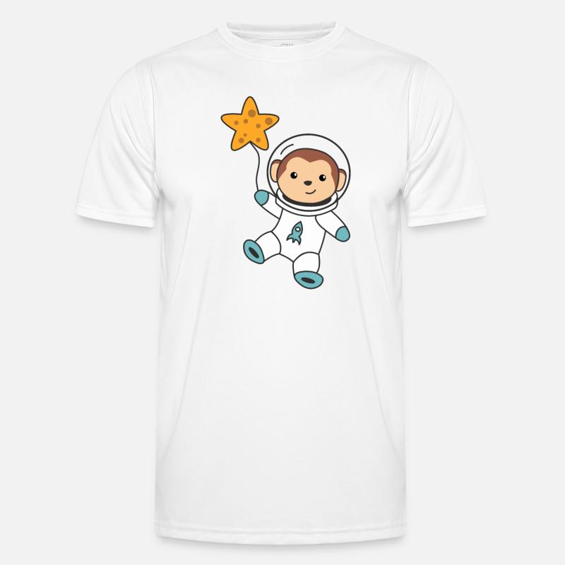 Cute Space Monkey Astronauts Universe - Men's Functional T-Shirt - white