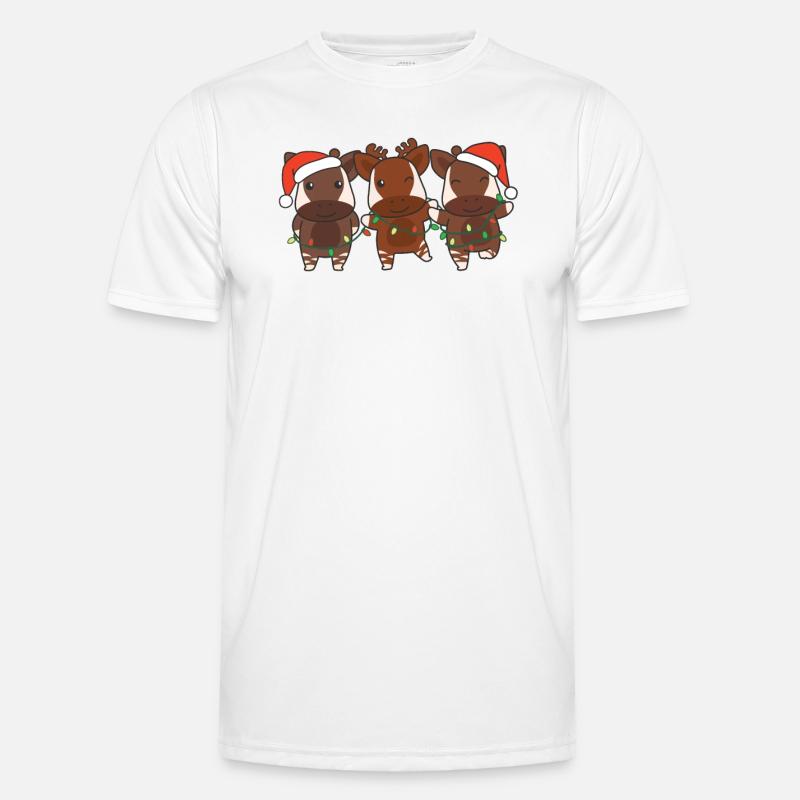 Okapi Weihnachten Winter Tiere Okapi Männer Funktions-T-Shirt