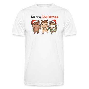 Cheval Noël Hiver Animaux Cheval - T-shirt sport Homme - blanc - Devant - AI Model Male 178 dark (178cm)