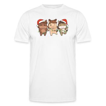 Cheval Noël Hiver Animaux Cheval - T-shirt sport Homme - blanc - Devant - AI Model Male 178 dark (178cm)