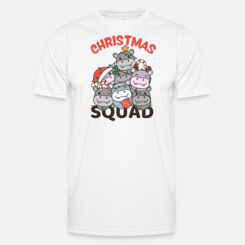 Hippo Weihnachtsbaum Christmas Squad Hippos Männer Funktions-T-Shirt