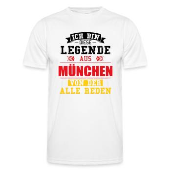 Stadt München Deutschland Legende Spruch - Männer Funktions-T-Shirt - Weiß - Vorne - AI Model Male 178 dark (178cm)