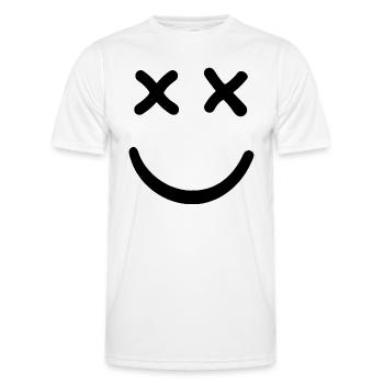 Smiley mort Smiley aux yeux croisés - T-shirt sport Homme - blanc - Devant - AI Model Male 178 dark (178cm)